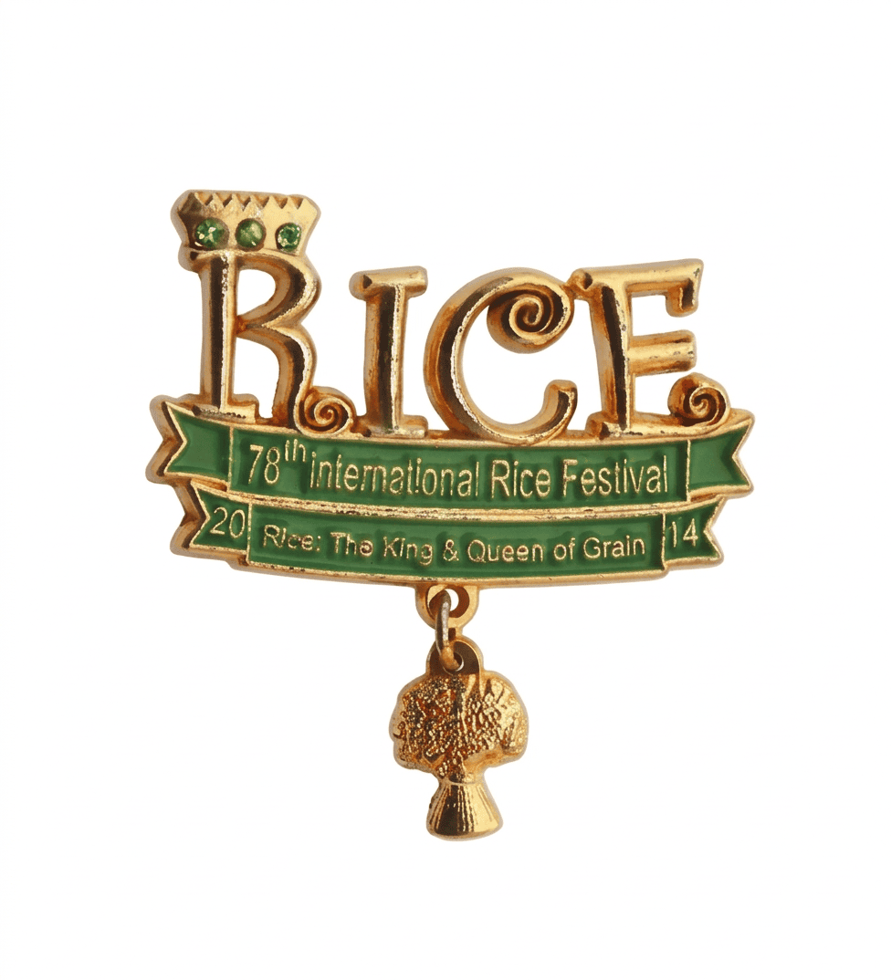 3D Enamel Pin Rice festival pin with decorative elements